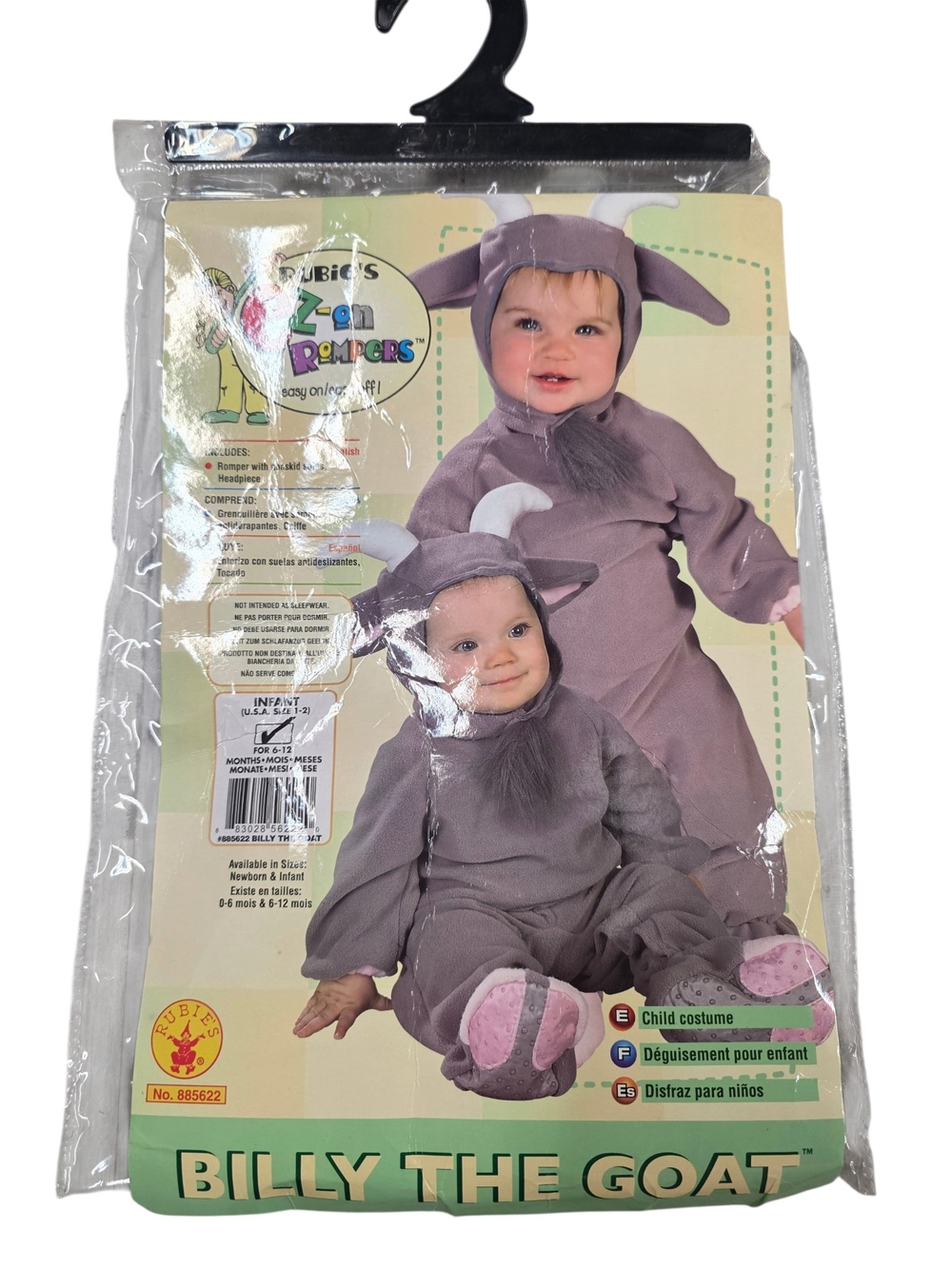 Billy the Goat Infant Kids Costume - Gray - Size Infant 6-12 Months